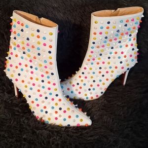 Christian Louboutin White leather Snaklita Boots